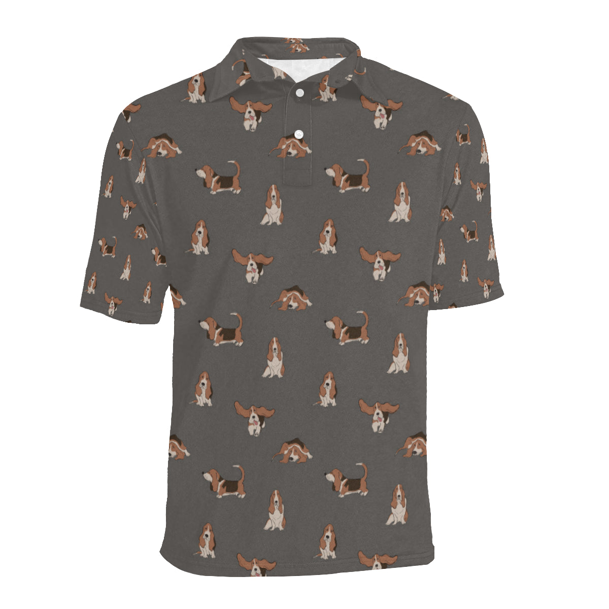 Basset Hound Pattern Print Design 03 Men Polo Shirt