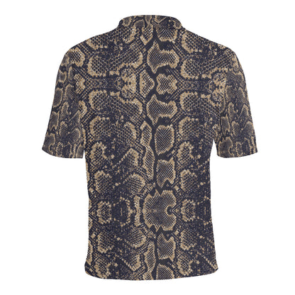 Snake Skin Pattern Print Men Polo Shirt
