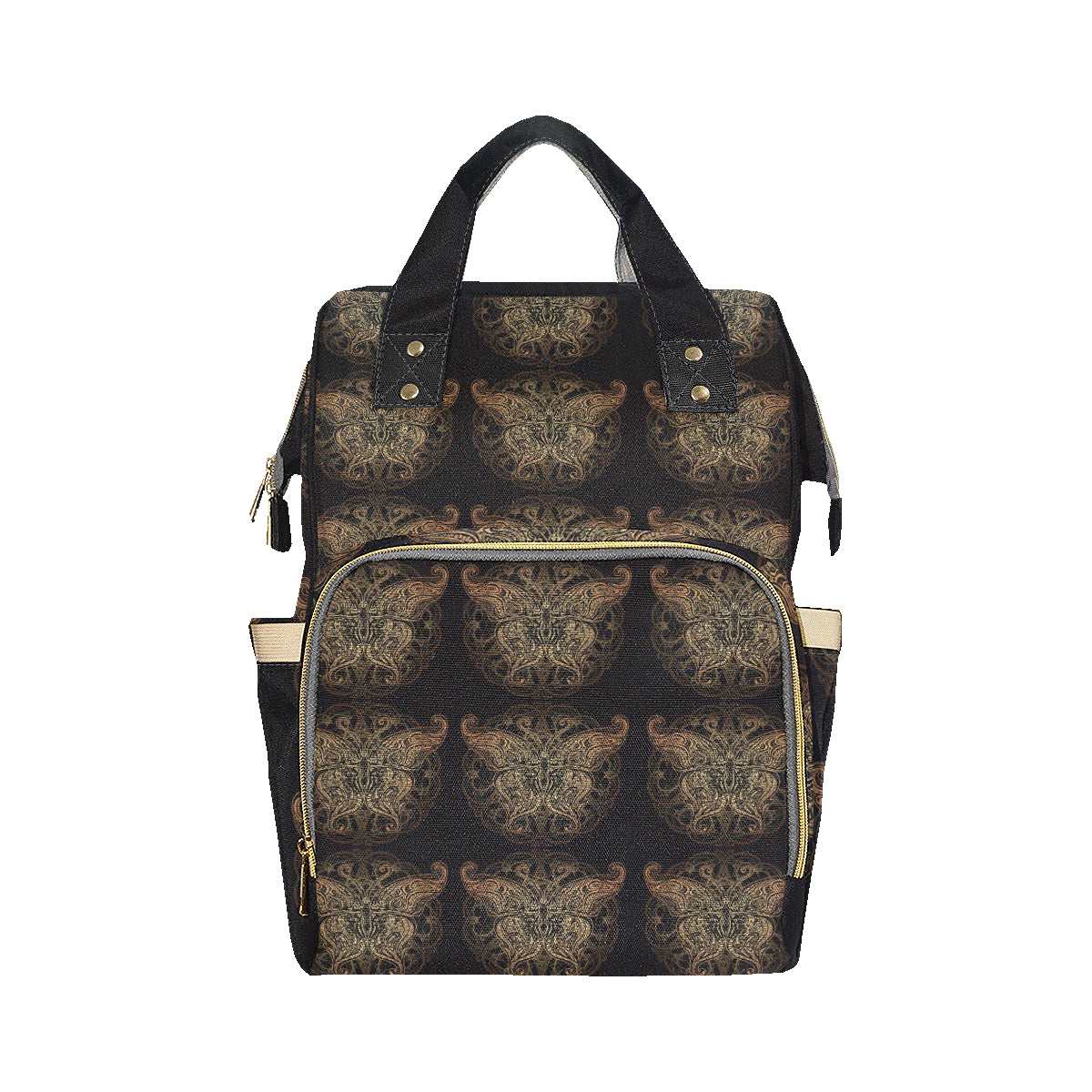 Gold Butterfly Ornamental Diaper Bag Backpack