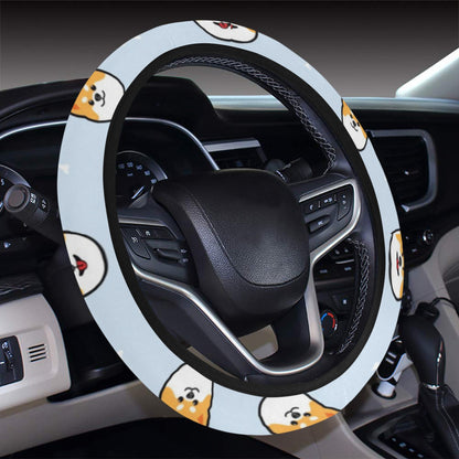 Shiba Inu Print Design LKS3012 Steering Wheel Cover with Elastic Edge