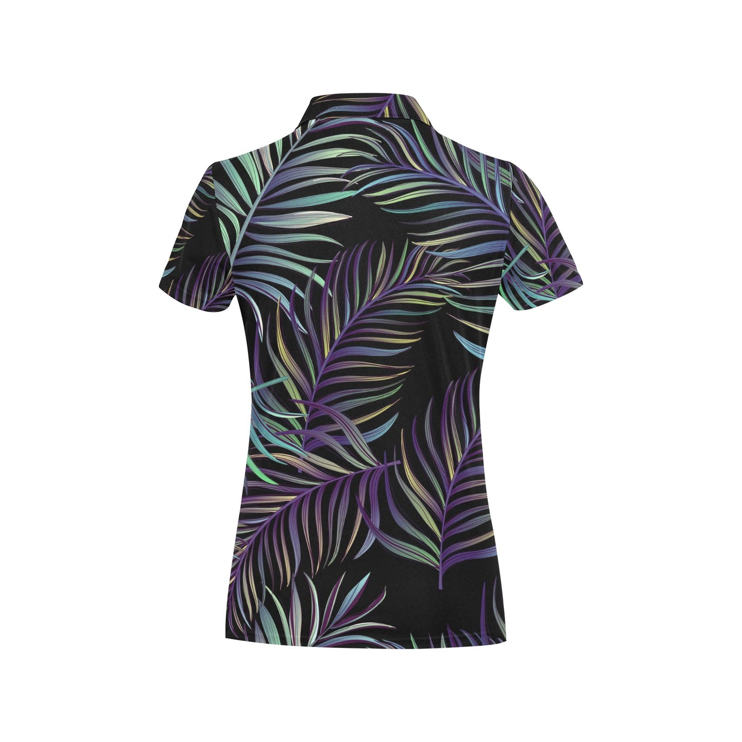 Tropical Palm Leaves Pattern Brightness Women's Polo Shirt