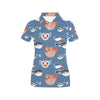 Fugu Pattern Print Design 02 Women's Polo Shirt