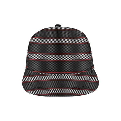 Checkered Flag Red Line Style Snapback Cap