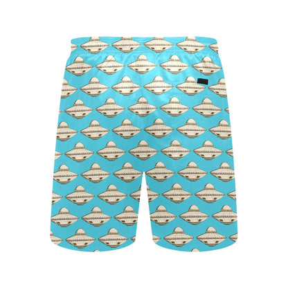 UFO Print Design LKS301 Men's Swim Trunks Beach Shorts