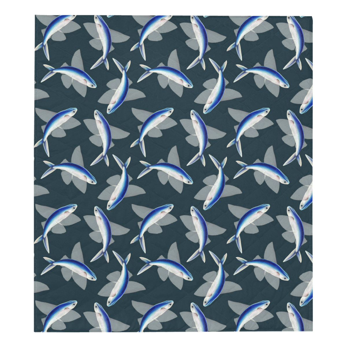 Flying Fish Pattern Print Design 04 Premium Quilt