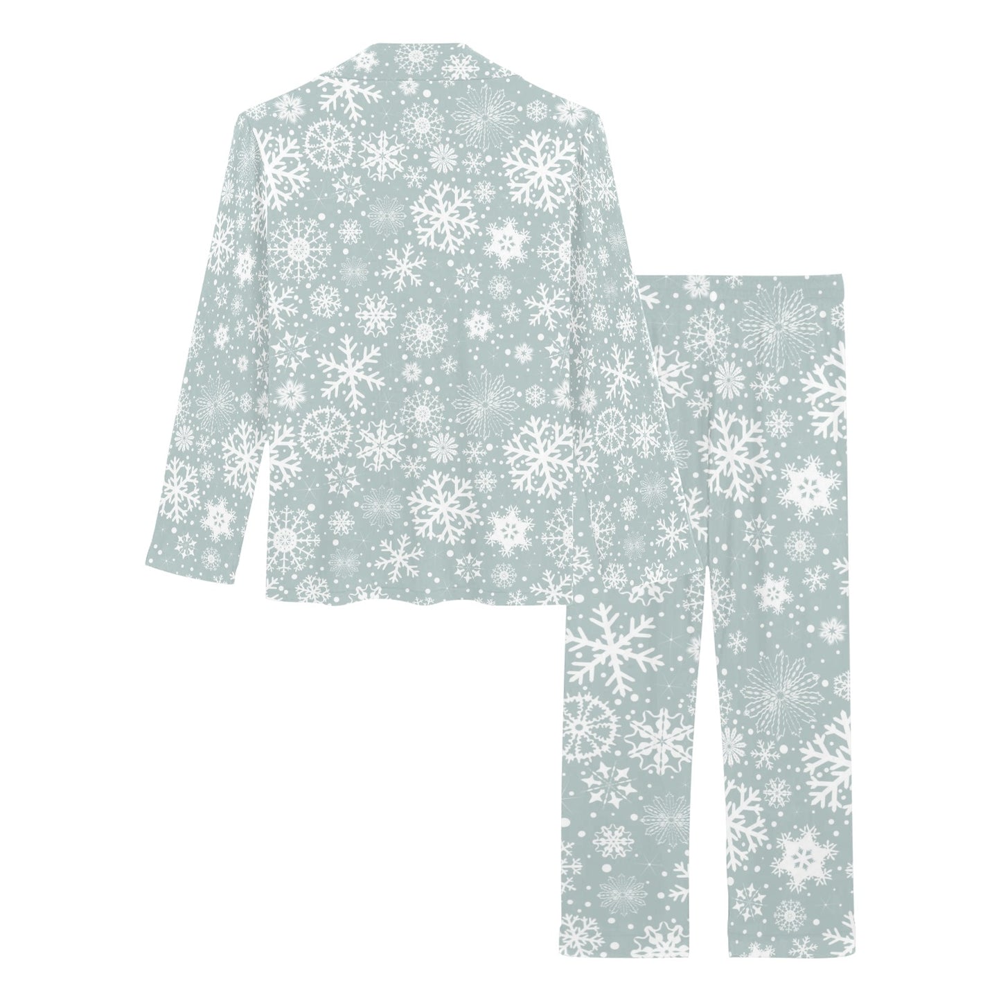 Snowflake Print Design LKS303 Women's Long Pajama Set