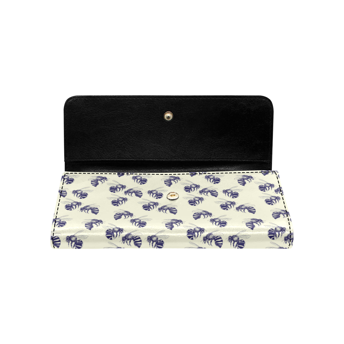 Bee Pattern Print Design 02 Women's Trifold Wallet