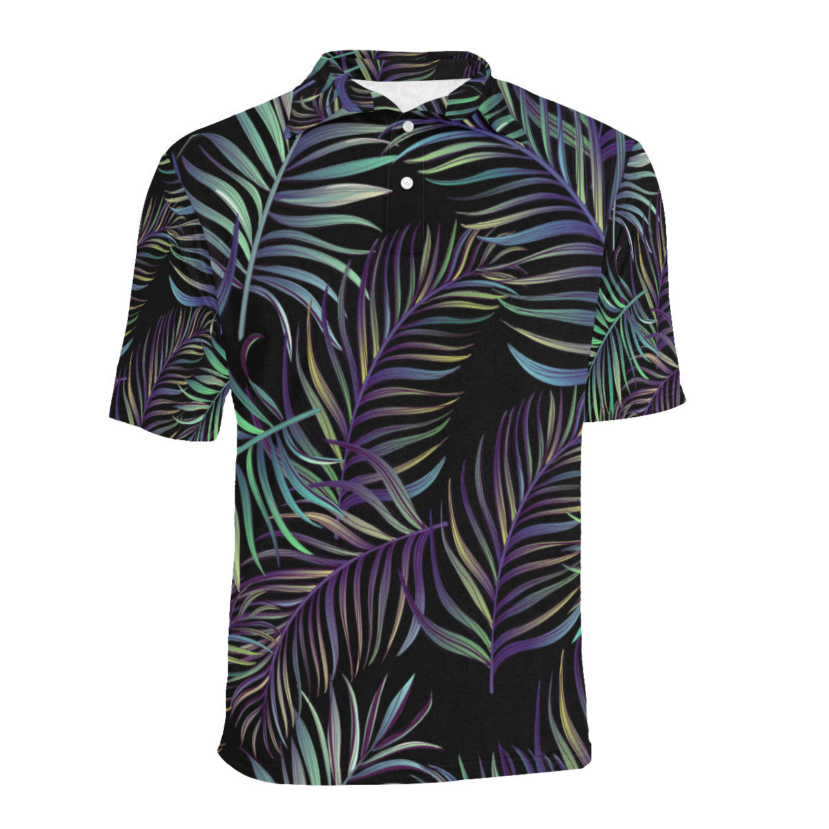 Tropical Palm Leaves Pattern Brightness Men Polo Shirt