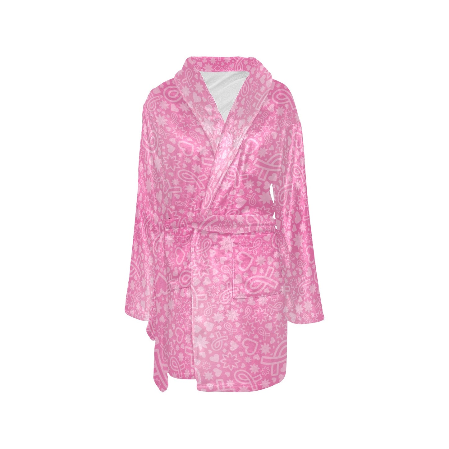 Breast cancer Pattern Print Design 02 Women's Fleece Robe