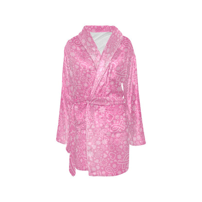 Breast cancer Pattern Print Design 02 Women's Fleece Robe