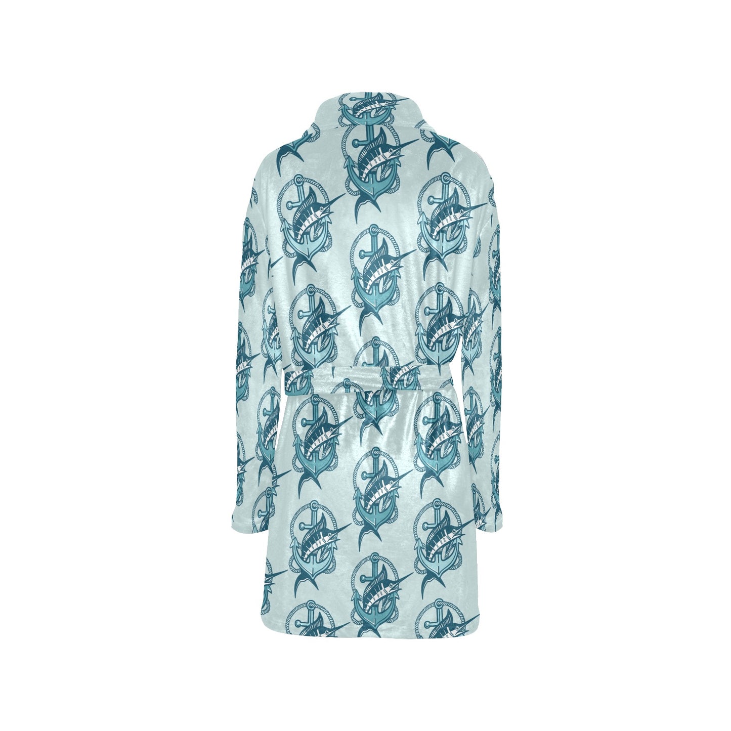 Swordfish Pattern Print Design 03 Women's Fleece Robe