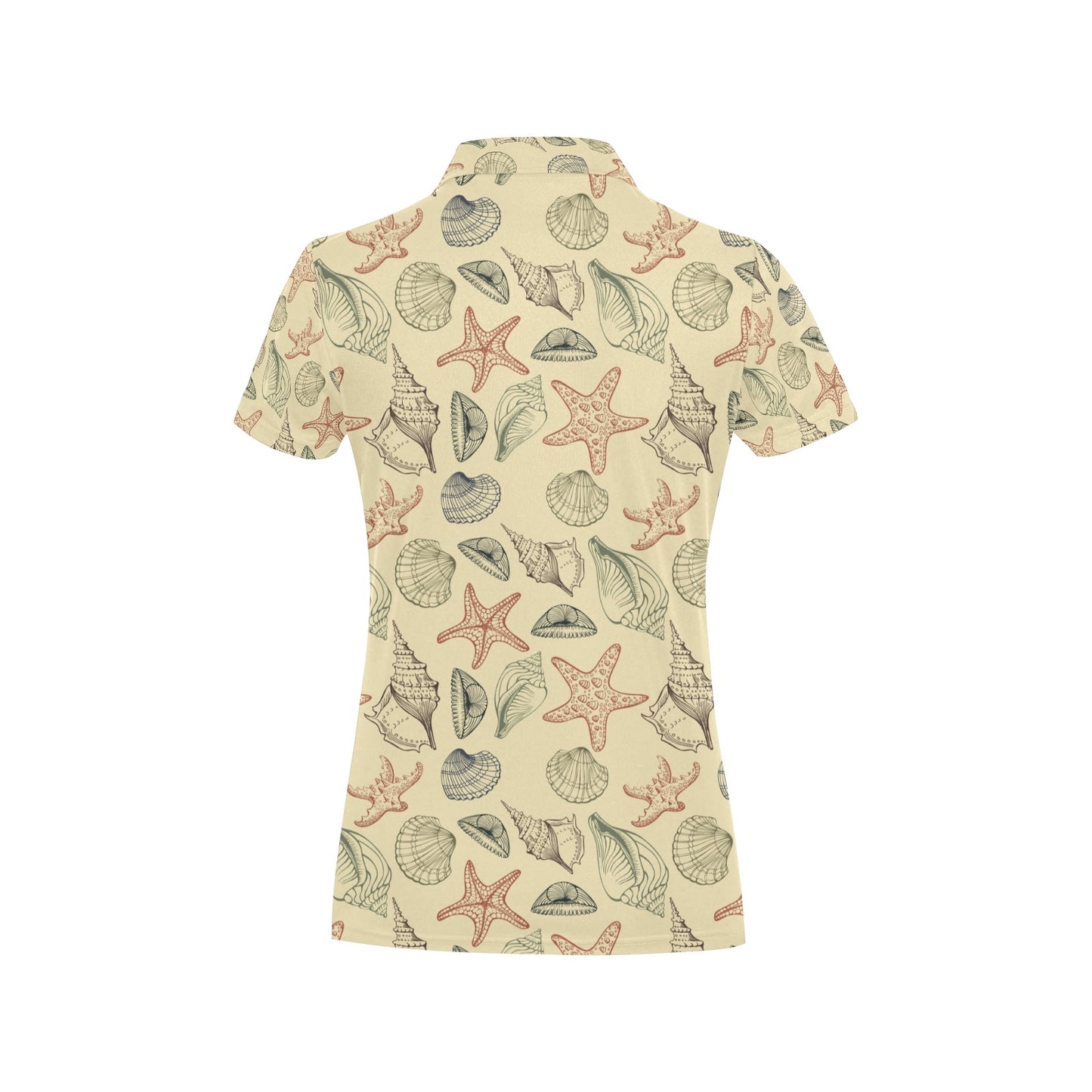 Seashell Print Design LKS305 Women's Polo Shirt