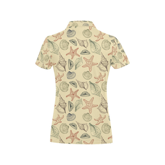 Seashell Print Design LKS305 Women's Polo Shirt
