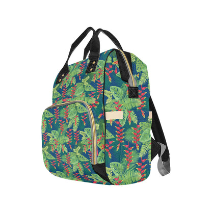Heliconia Pattern Print Design HL08 Diaper Bag Backpack
