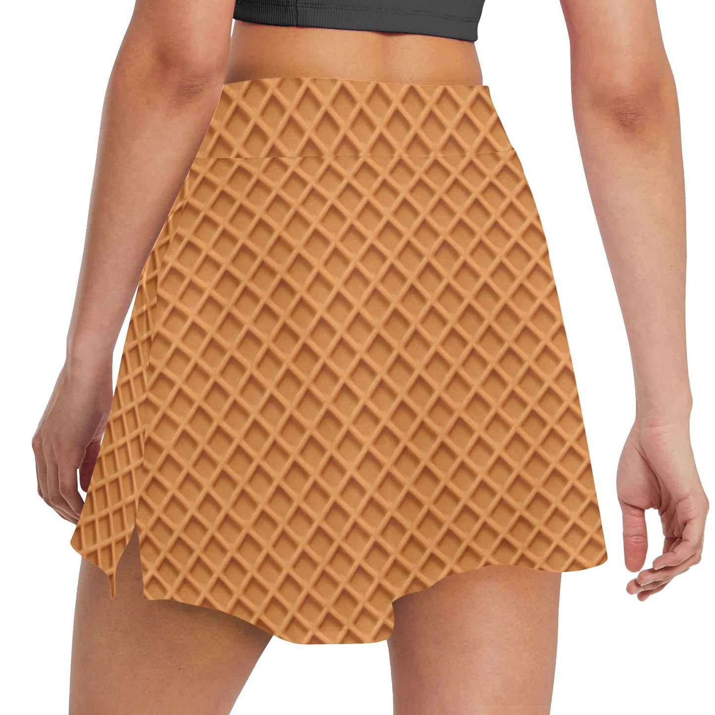 Waffle Texture Print Design LKS301 17" Golf & Pickleball Skort with Pockets
