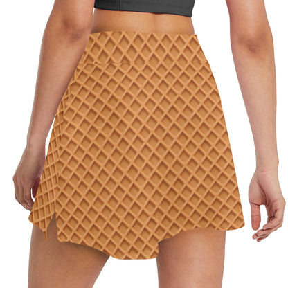Waffle Texture Print Design LKS301 17" Golf & Pickleball Skort with Pockets