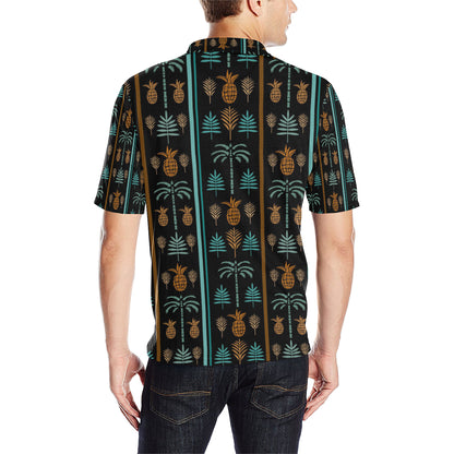 Hawaiian Themed Pattern Print Design H023 Men Polo Shirt