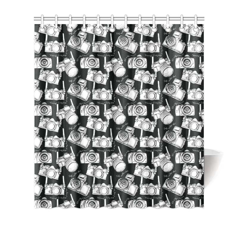 Camera Pattern Print Design 01 Shower Curtain