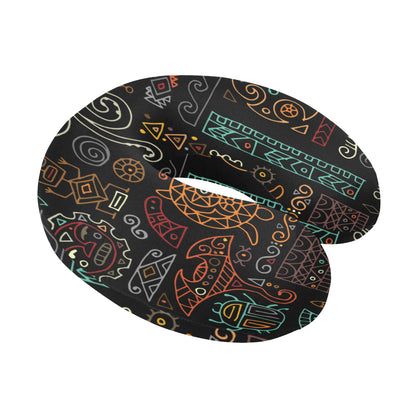 Polynesian Pattern Print Design A04 U-Shaped Travel Neck Pillow