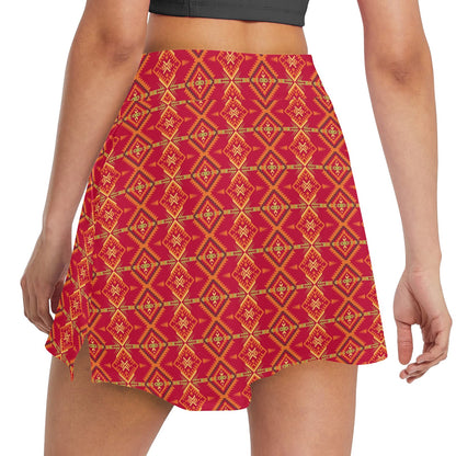Southwest Aztec Design Themed Print 17" Golf & Pickleball Skort with Pockets