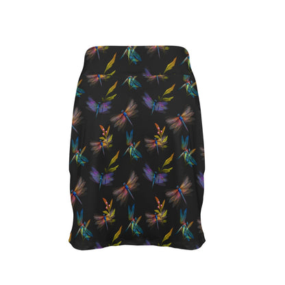 Dragonfly Colorful Realistic Print 17" Golf & Pickleball Skort with Pockets