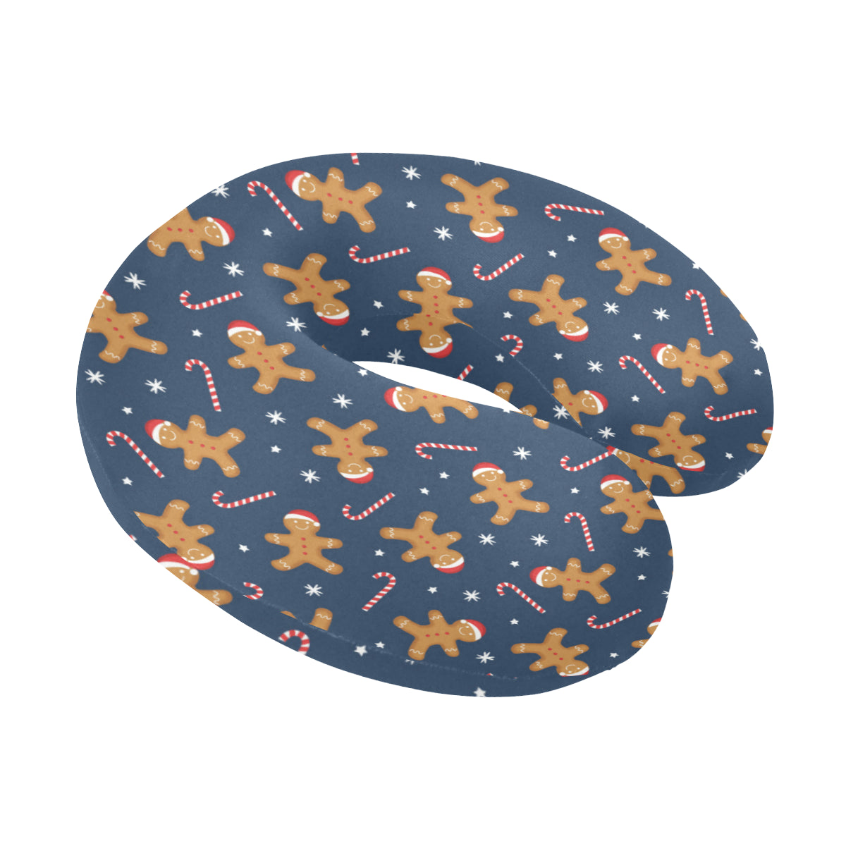 Gingerbread Pattern Print Design 01 U-Shaped Travel Neck Pillow