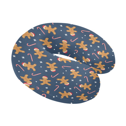 Gingerbread Pattern Print Design 01 U-Shaped Travel Neck Pillow