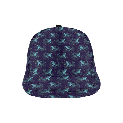 Shark Themed Print Snapback Cap