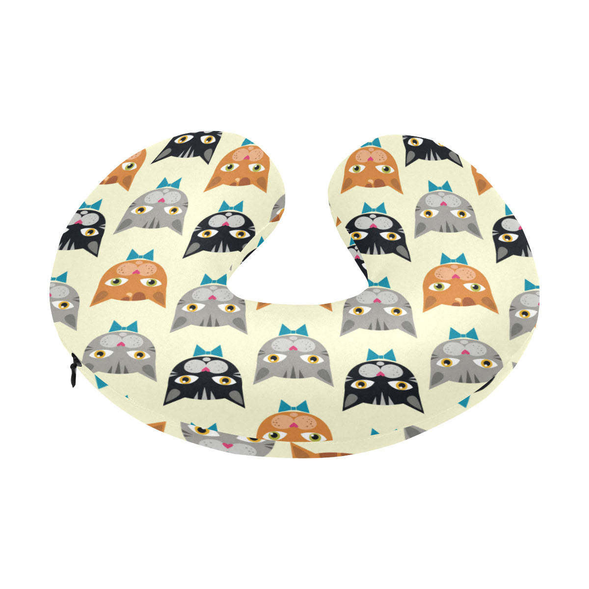 Cat Pattern Print Design 05 U-Shaped Travel Neck Pillow