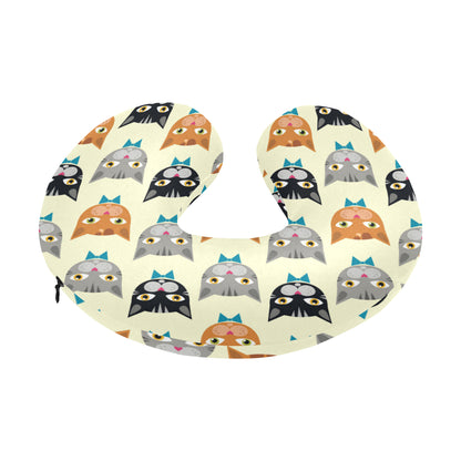Cat Pattern Print Design 05 U-Shaped Travel Neck Pillow