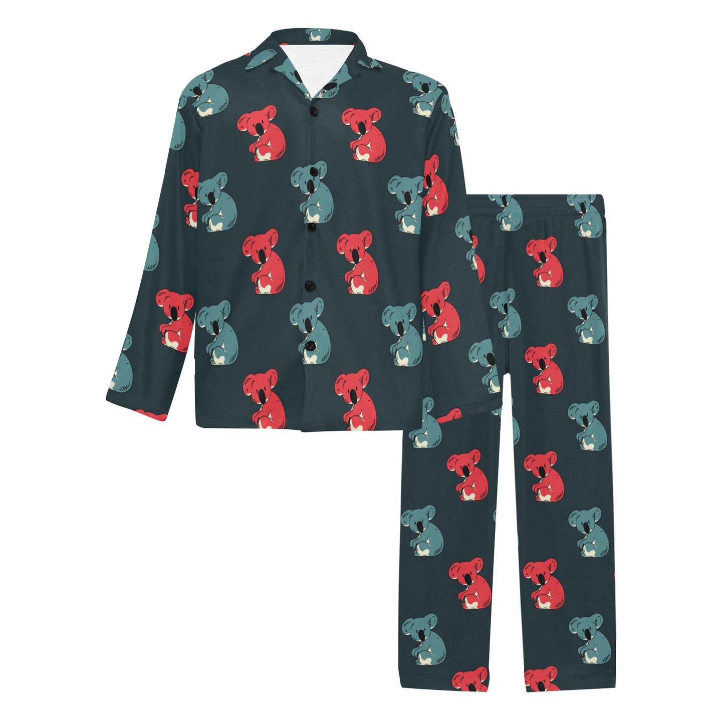 Koala Pattern Print Design 02 Men's Long Pajama Set