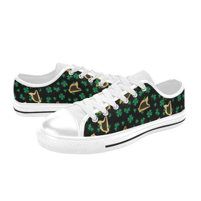 Harp Print Design LKS402 Women's White Low Top Shoes