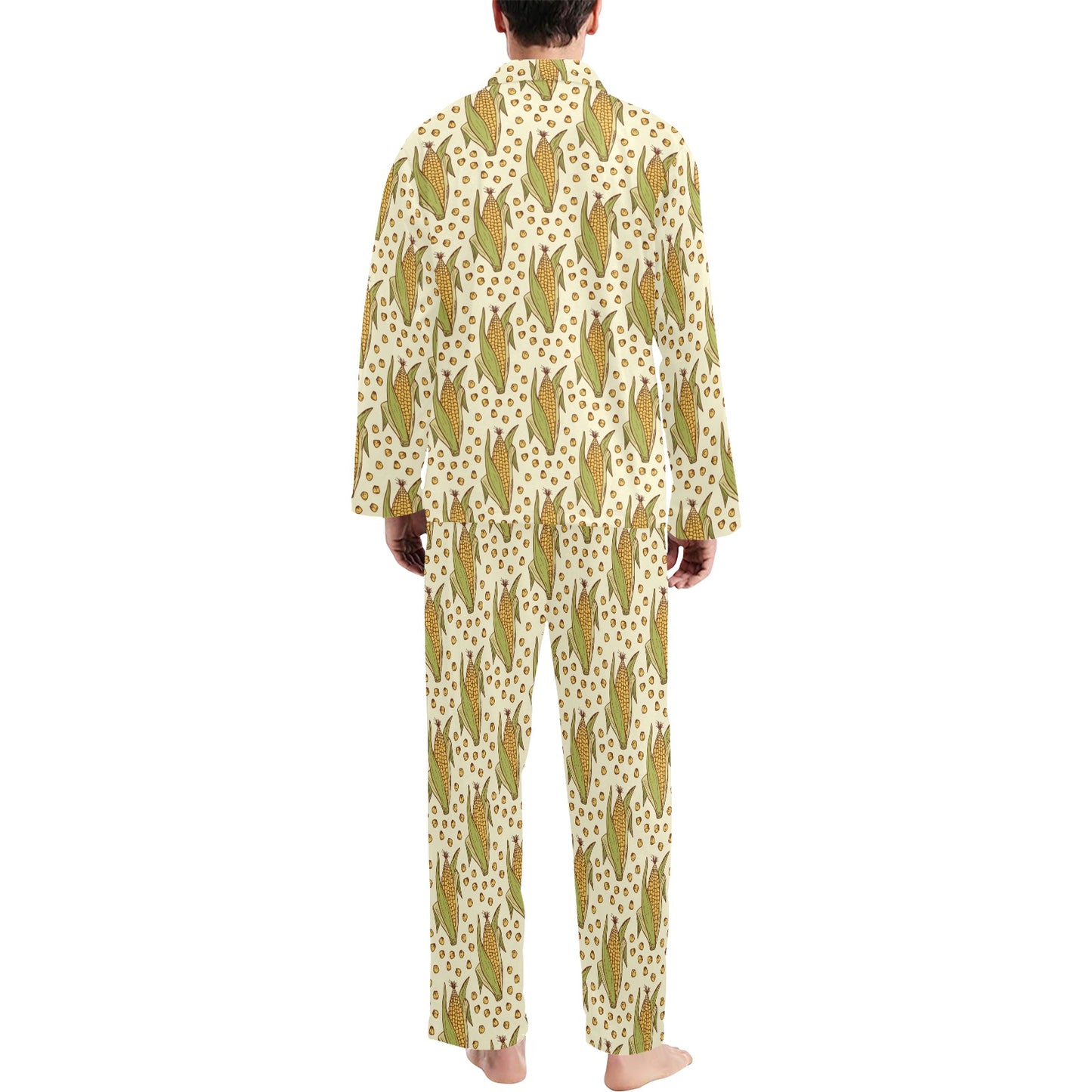 Corn Pattern Print Design 01 Men's Long Pajama Set