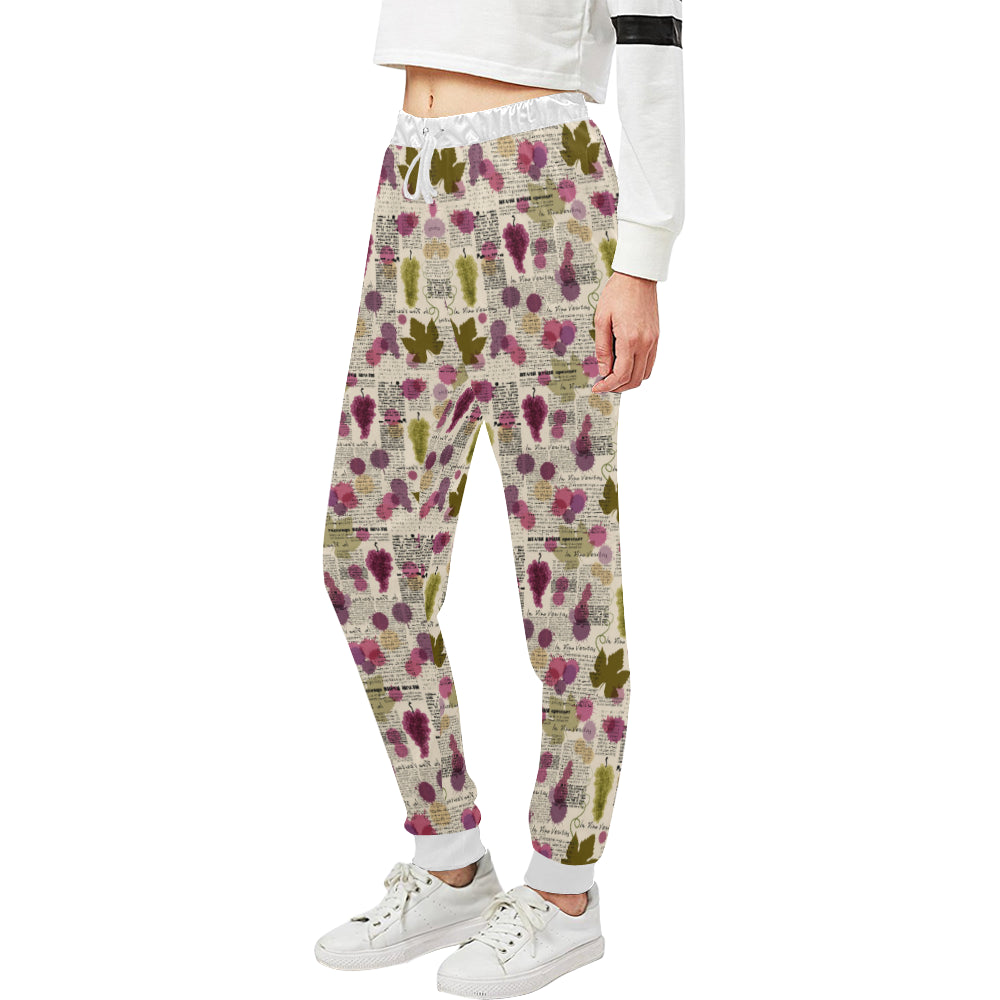 Wine Style Design Print Unisex Sweatpants