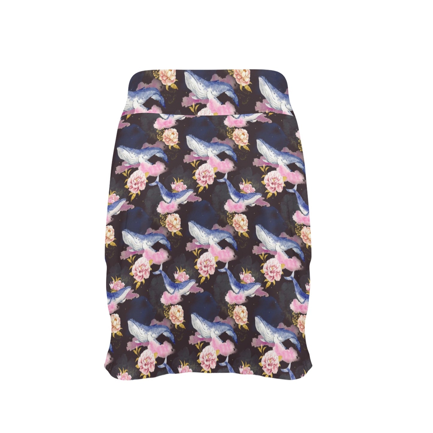Blue Whale Print Design LKS401 17" Golf & Pickleball Skort with Pockets