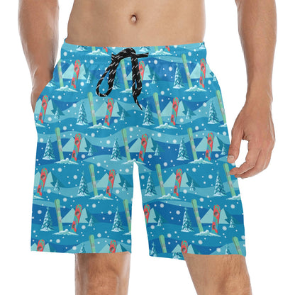 Snowboard Print Design LKS301 Men's Swim Trunks Beach Shorts