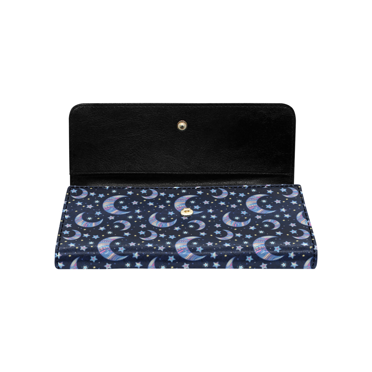 Celestial Moon Pattern Print Design 03 Women's Trifold Wallet