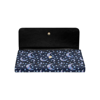 Celestial Moon Pattern Print Design 03 Women's Trifold Wallet