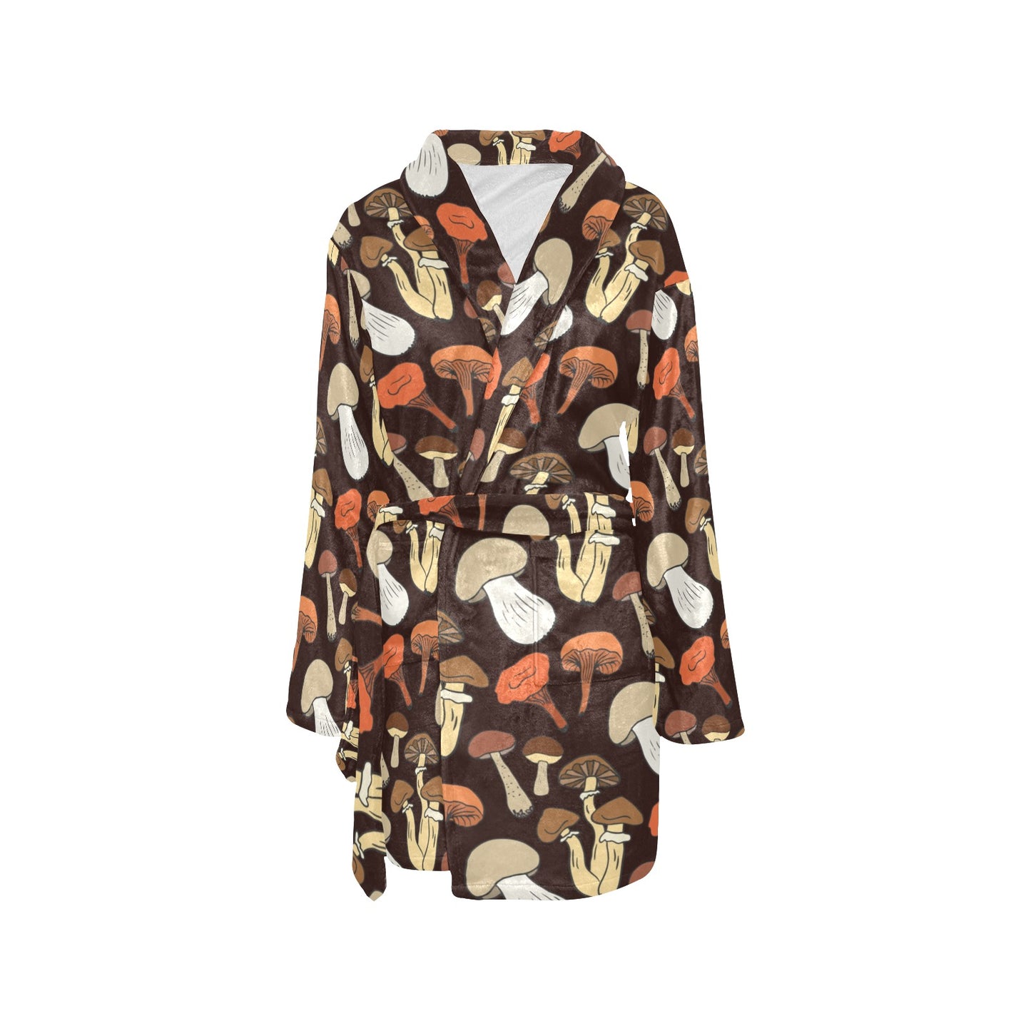 Mushroom Pattern Print Design A05 Women's Fleece Robe