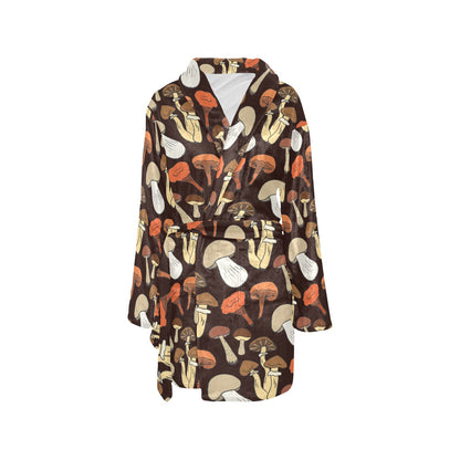 Mushroom Pattern Print Design A05 Women's Fleece Robe