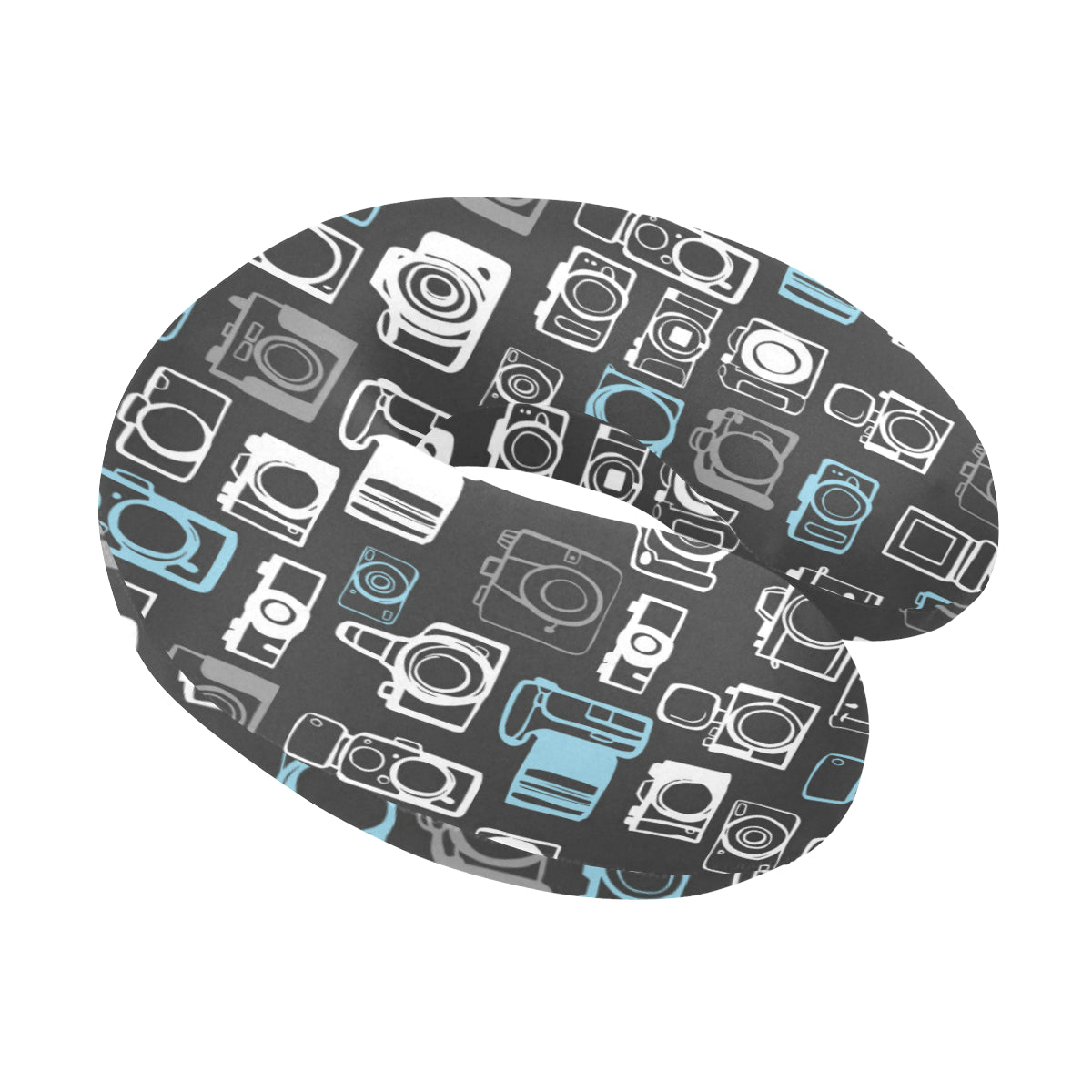 Camera Pattern Print Design 04 U-Shaped Travel Neck Pillow