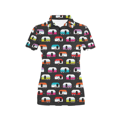 Camper Caravan Pattern Women's Polo Shirt