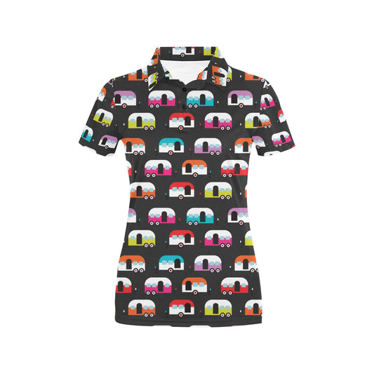 Camper Caravan Pattern Women's Polo Shirt