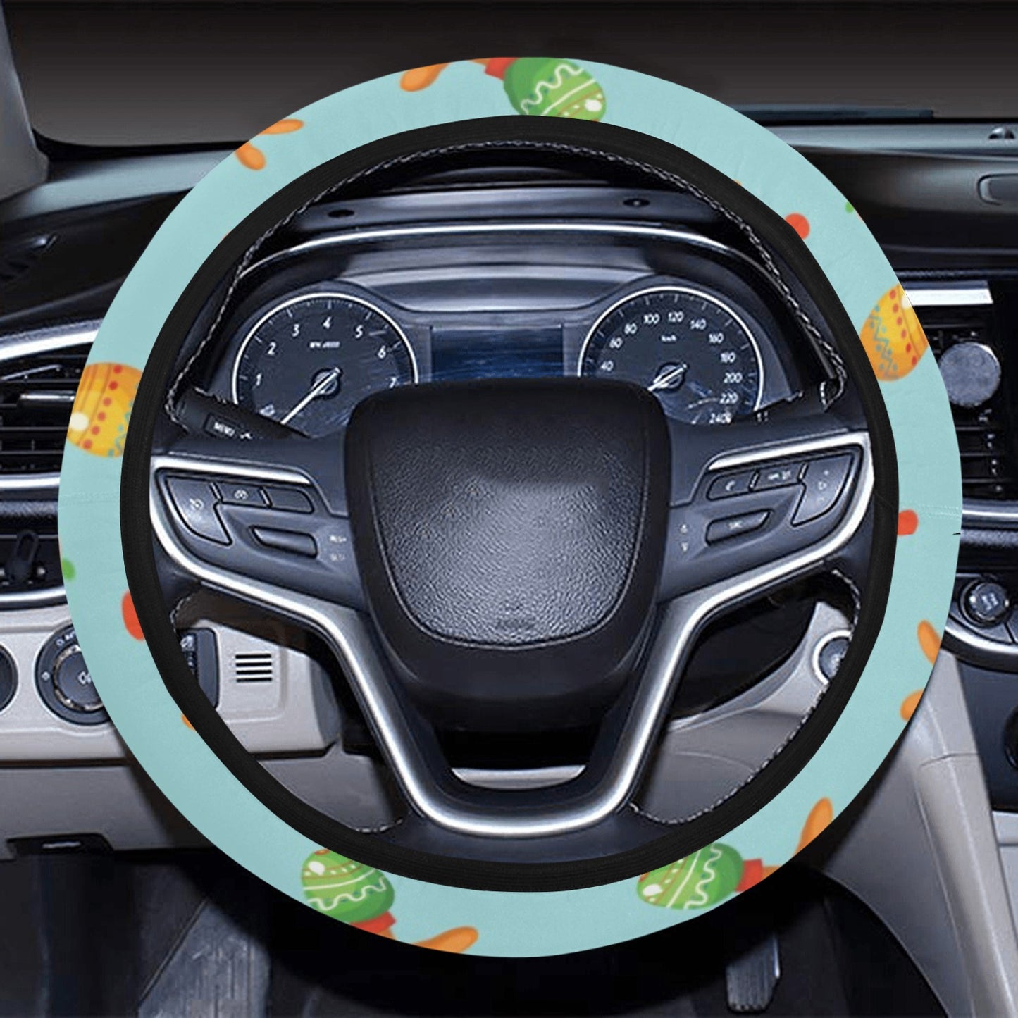 Maracas Print Design LKS402 Steering Wheel Cover with Elastic Edge