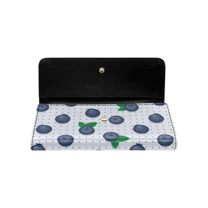 Blueberry Pattern Print Design BB02 Women's Trifold Wallet