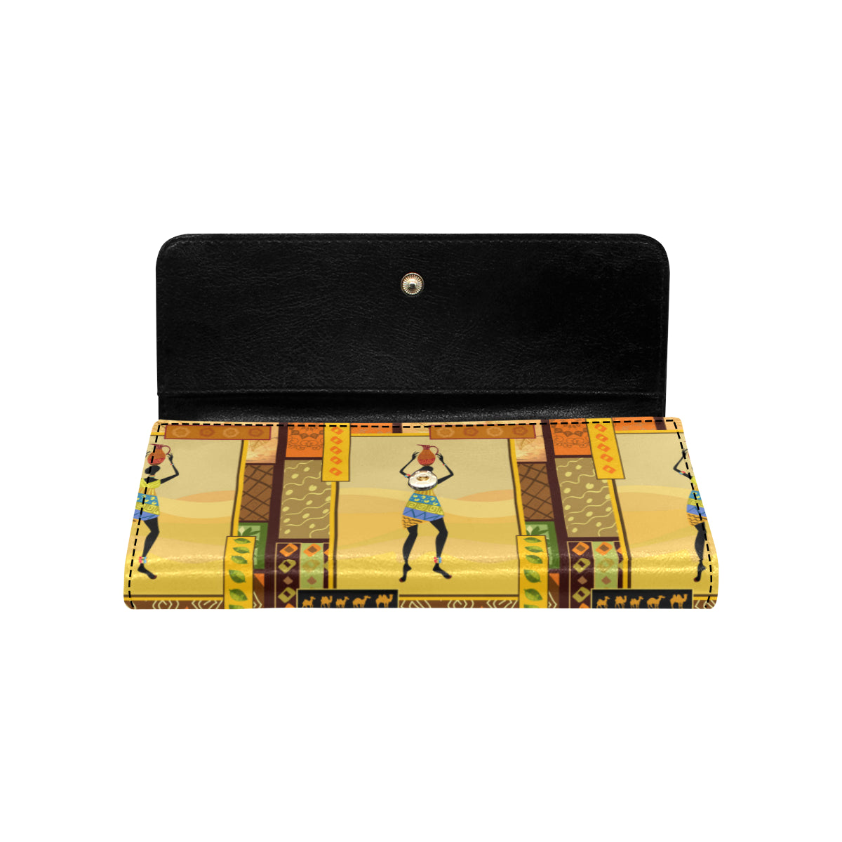 African Girl Design Women's Trifold Wallet