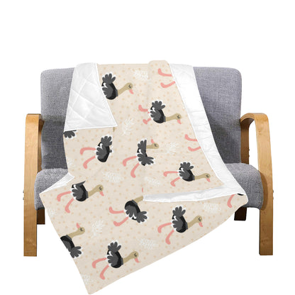 Ostrich Pattern Print Design 02 Premium Quilt