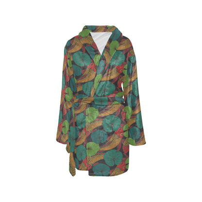 KOI Fish Pattern Print Design 01 Women's Fleece Robe