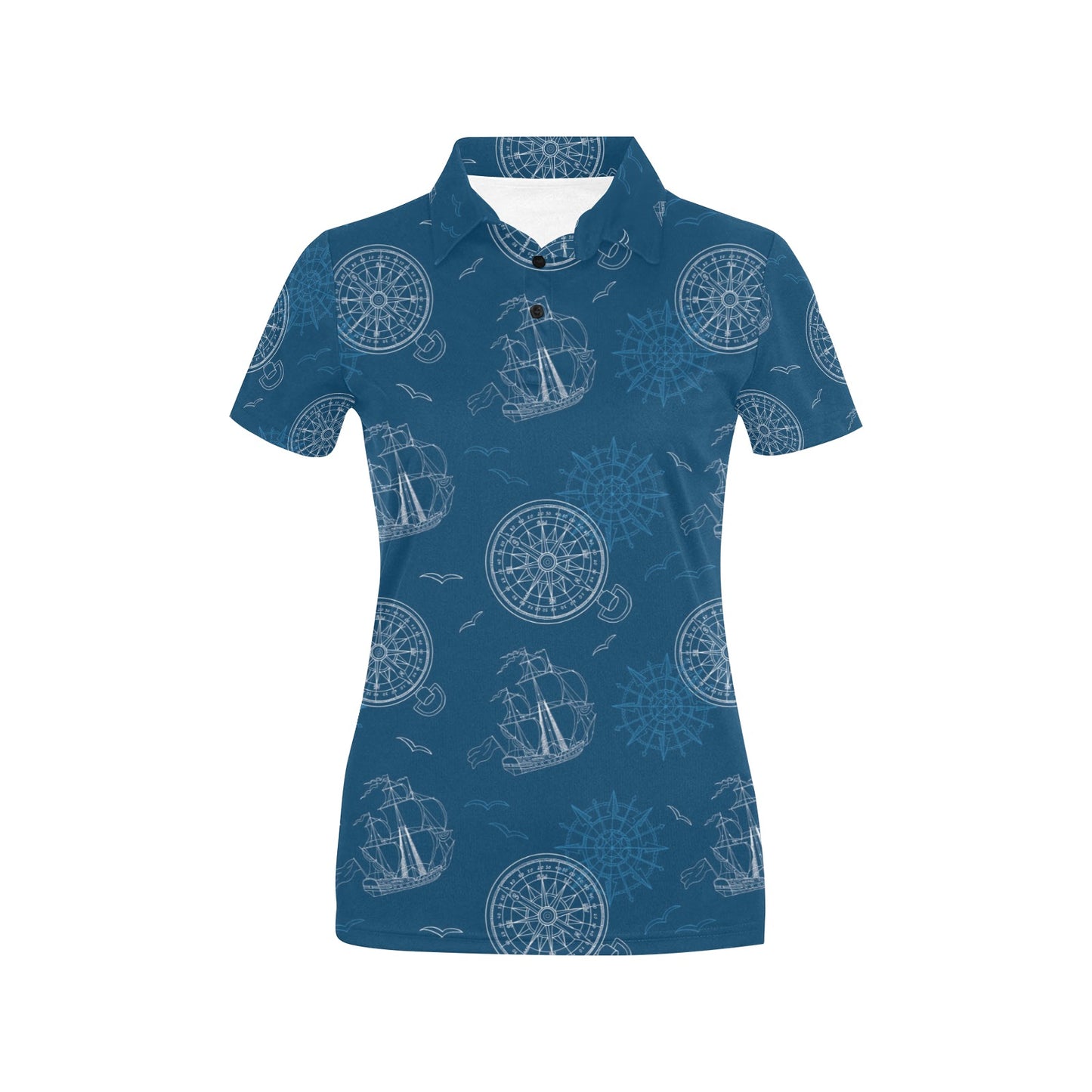 Nautical Pattern Print Design A04 Women's Polo Shirt