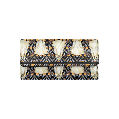 Buffalo Head Pattern Print Design 03 Women's Trifold Wallet